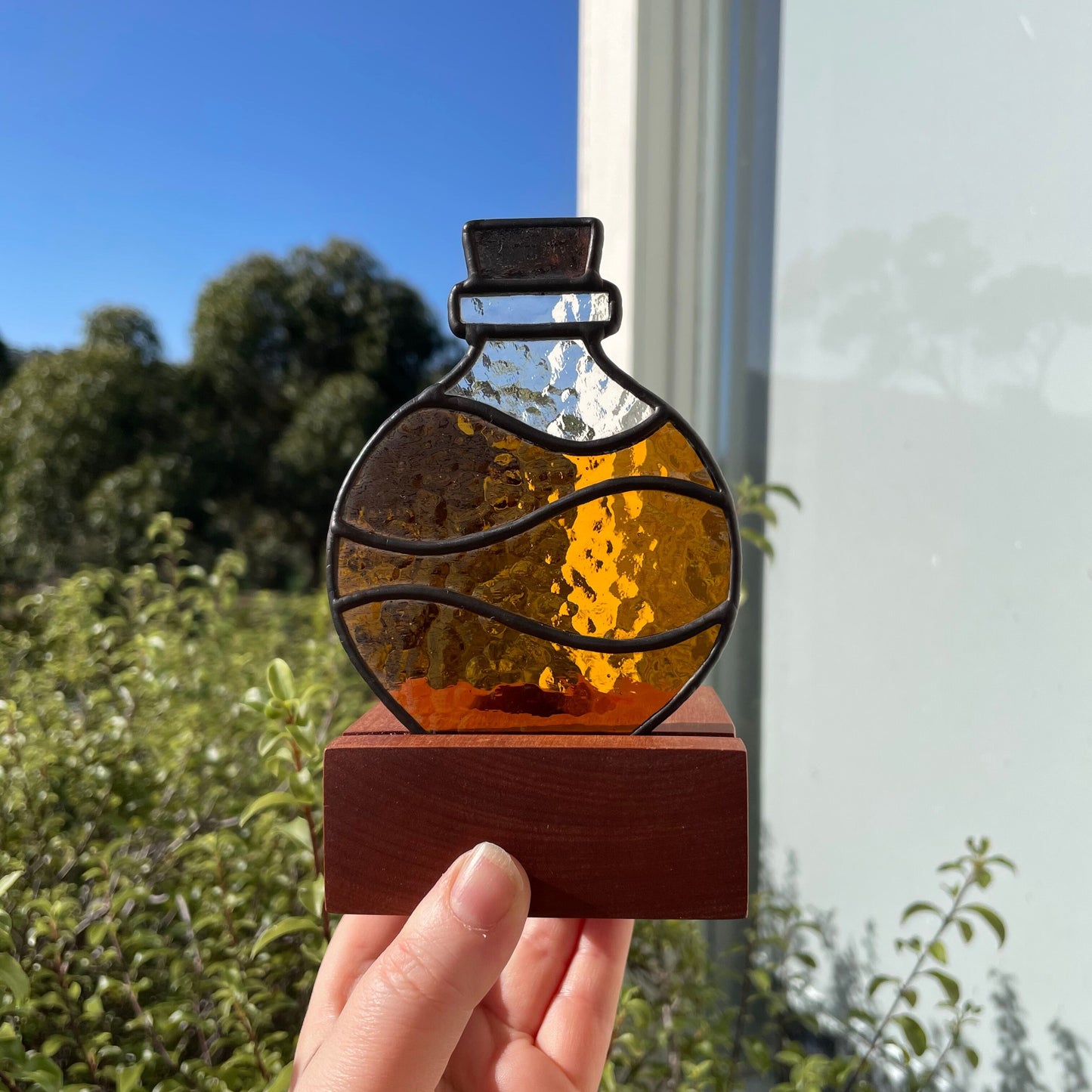 Potion Bottle Tea Light – Amber