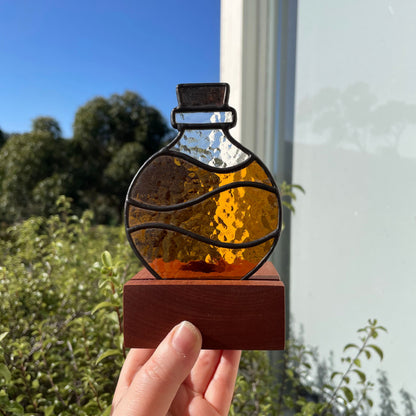 Potion Bottle Tea Light – Amber