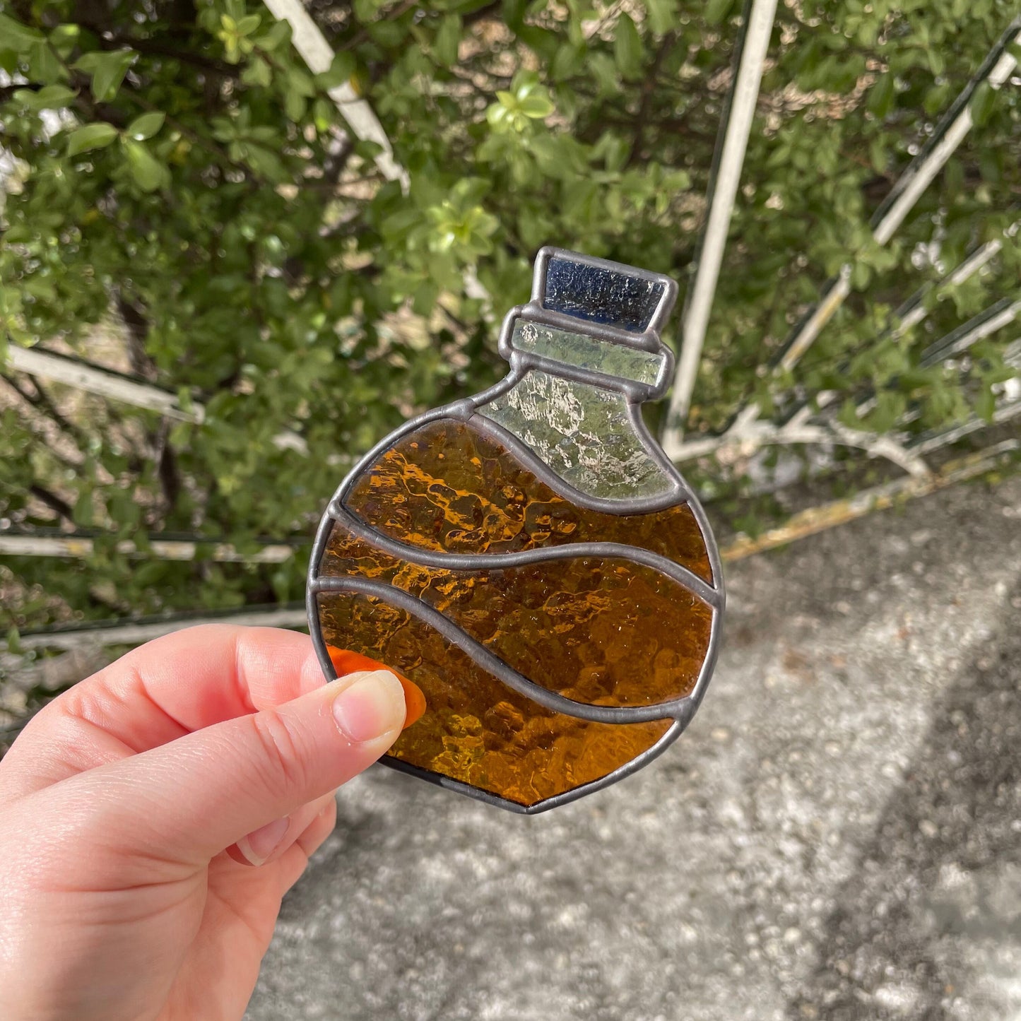 Potion Bottle Tea Light – Amber