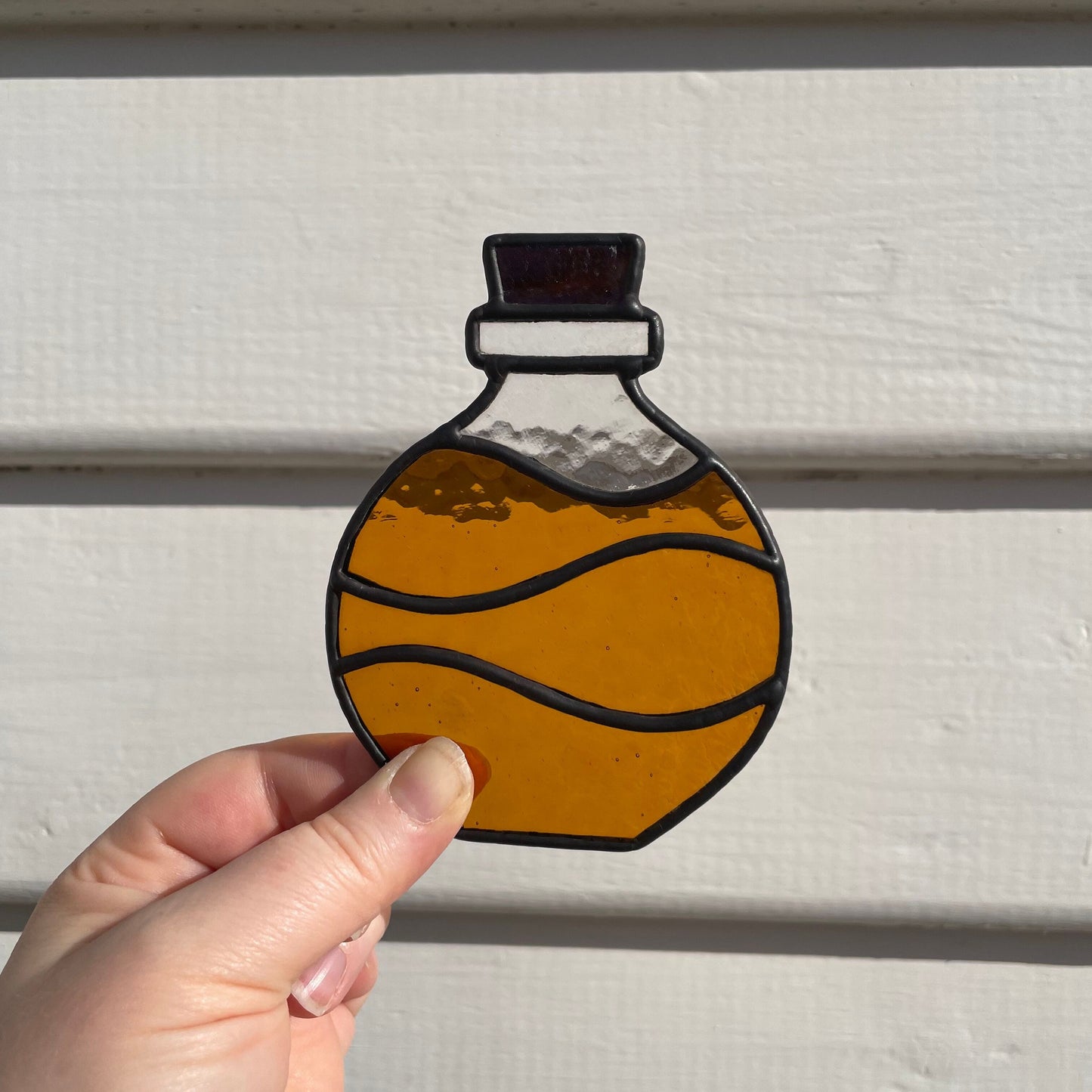 Potion Bottle Tea Light – Amber