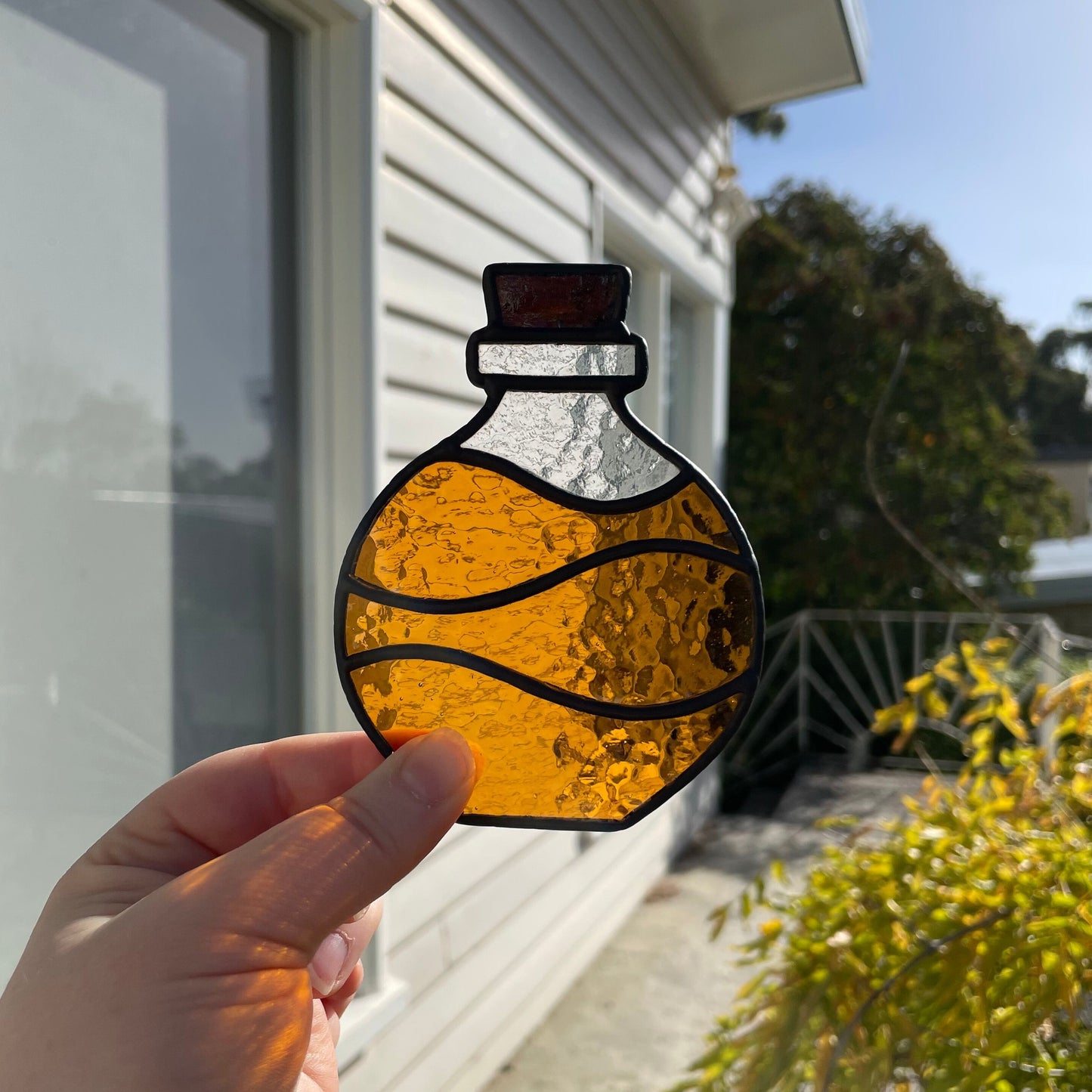 Potion Bottle Tea Light – Amber