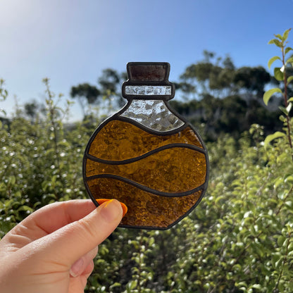 Potion Bottle Tea Light – Amber