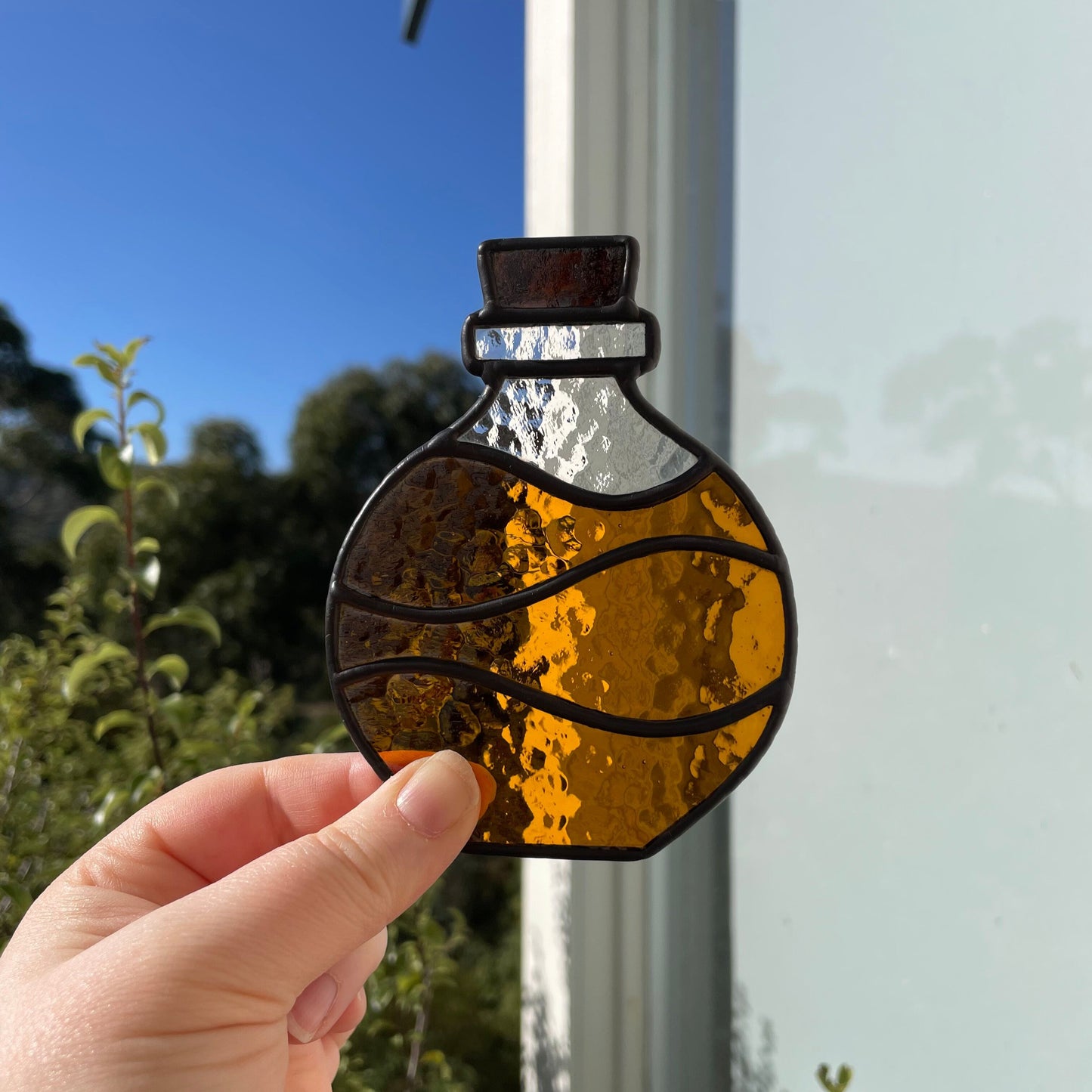 Potion Bottle Tea Light – Amber