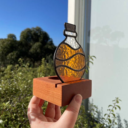 Potion Bottle Tea Light – Amber
