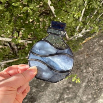 Potion Bottle Tea Light – Blue Grey