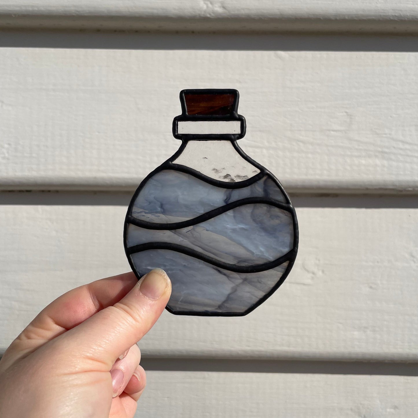 Potion Bottle Tea Light – Blue Grey