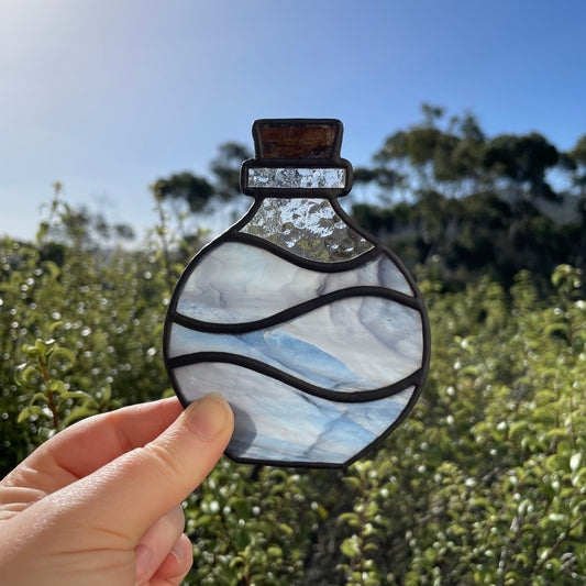 Potion Bottle Tea Light – Blue Grey