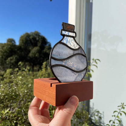 Potion Bottle Tea Light – Blue Grey