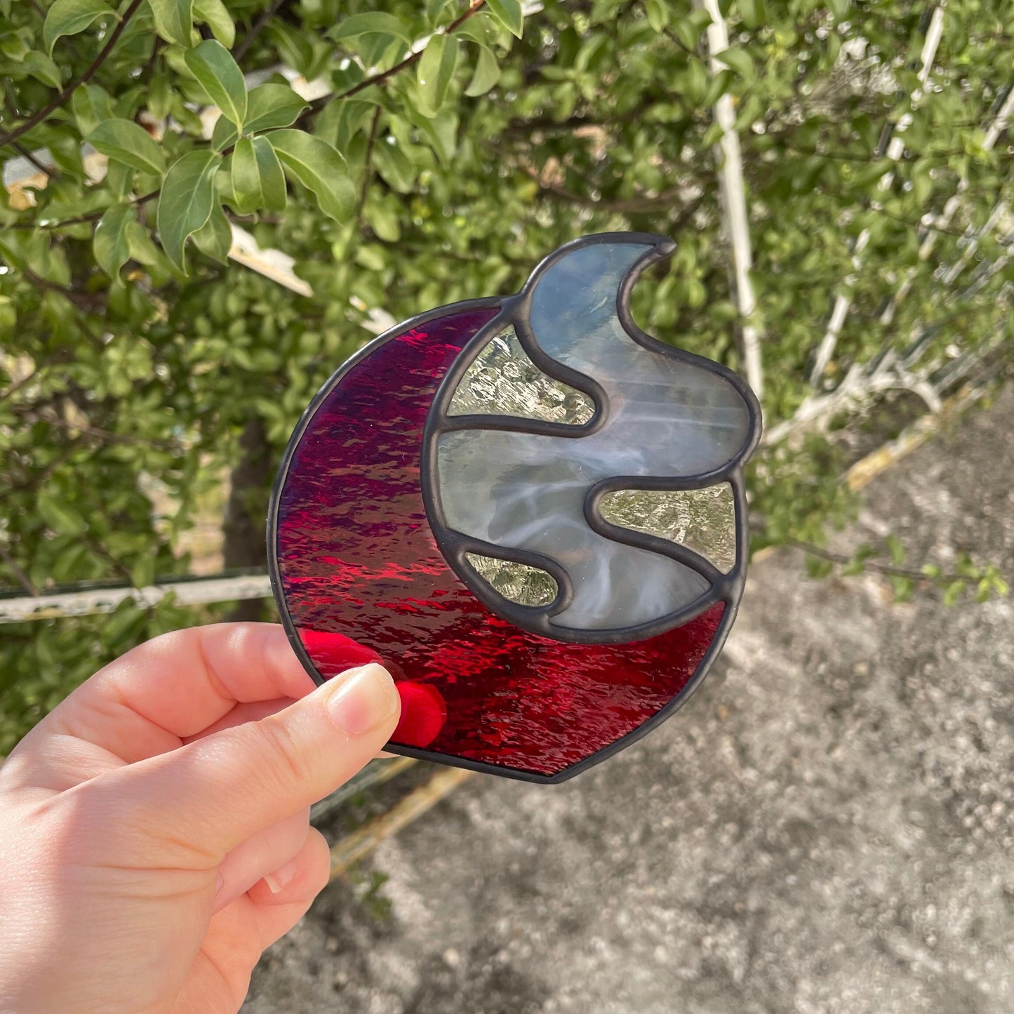 Smokey Night Tea Light - Red Moon