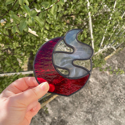 Smokey Night Tea Light - Red Moon