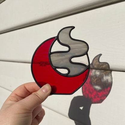 Smokey Night Tea Light - Red Moon