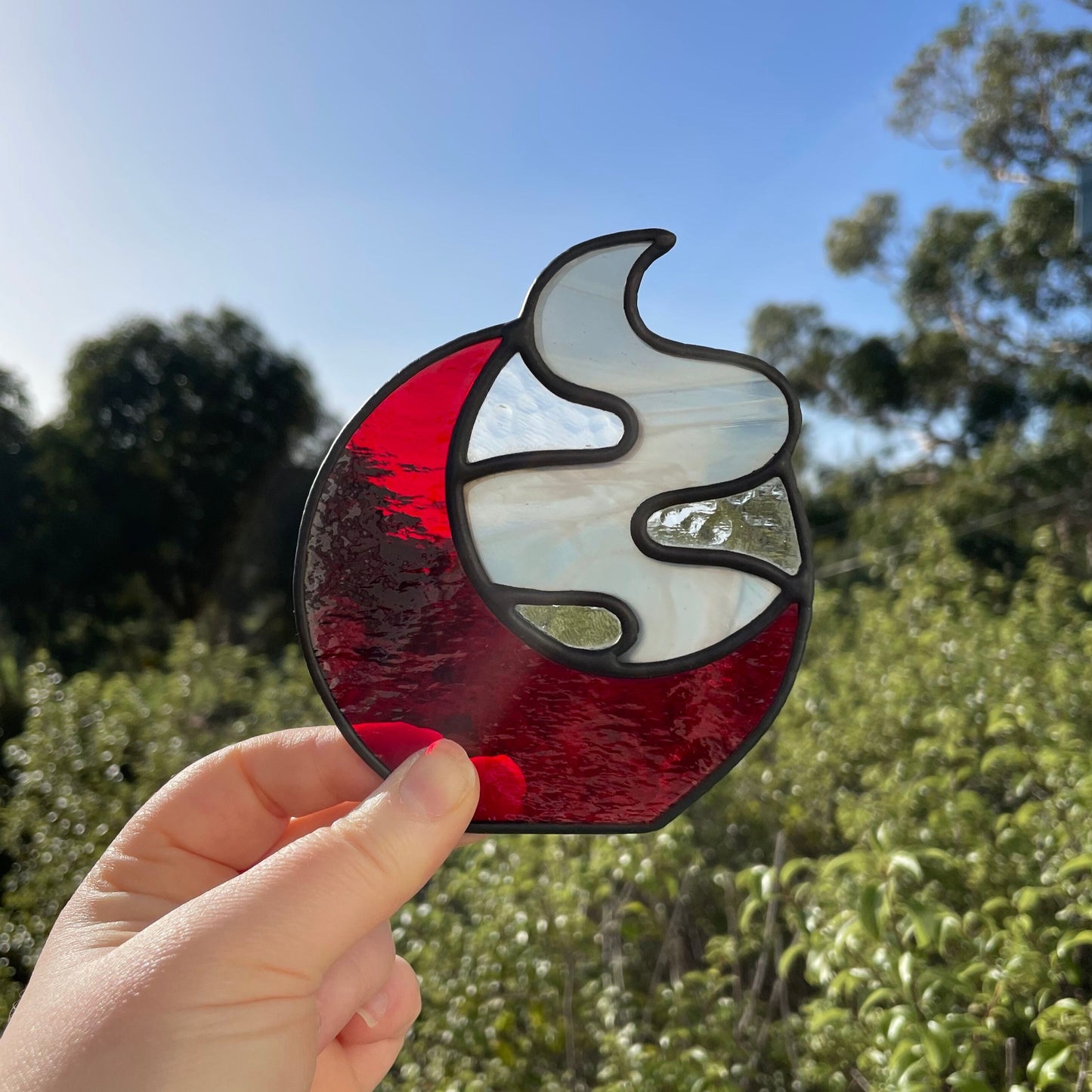 Smokey Night Tea Light - Red Moon