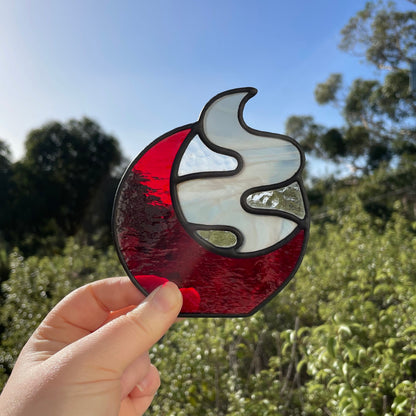 Smokey Night Tea Light - Red Moon