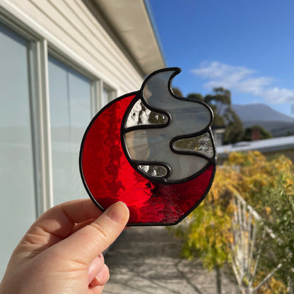Smokey Night Tea Light - Red Moon