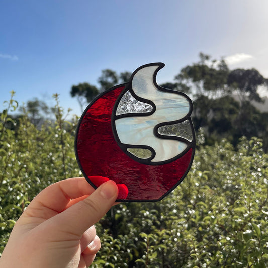 Smokey Night Tea Light - Red Moon
