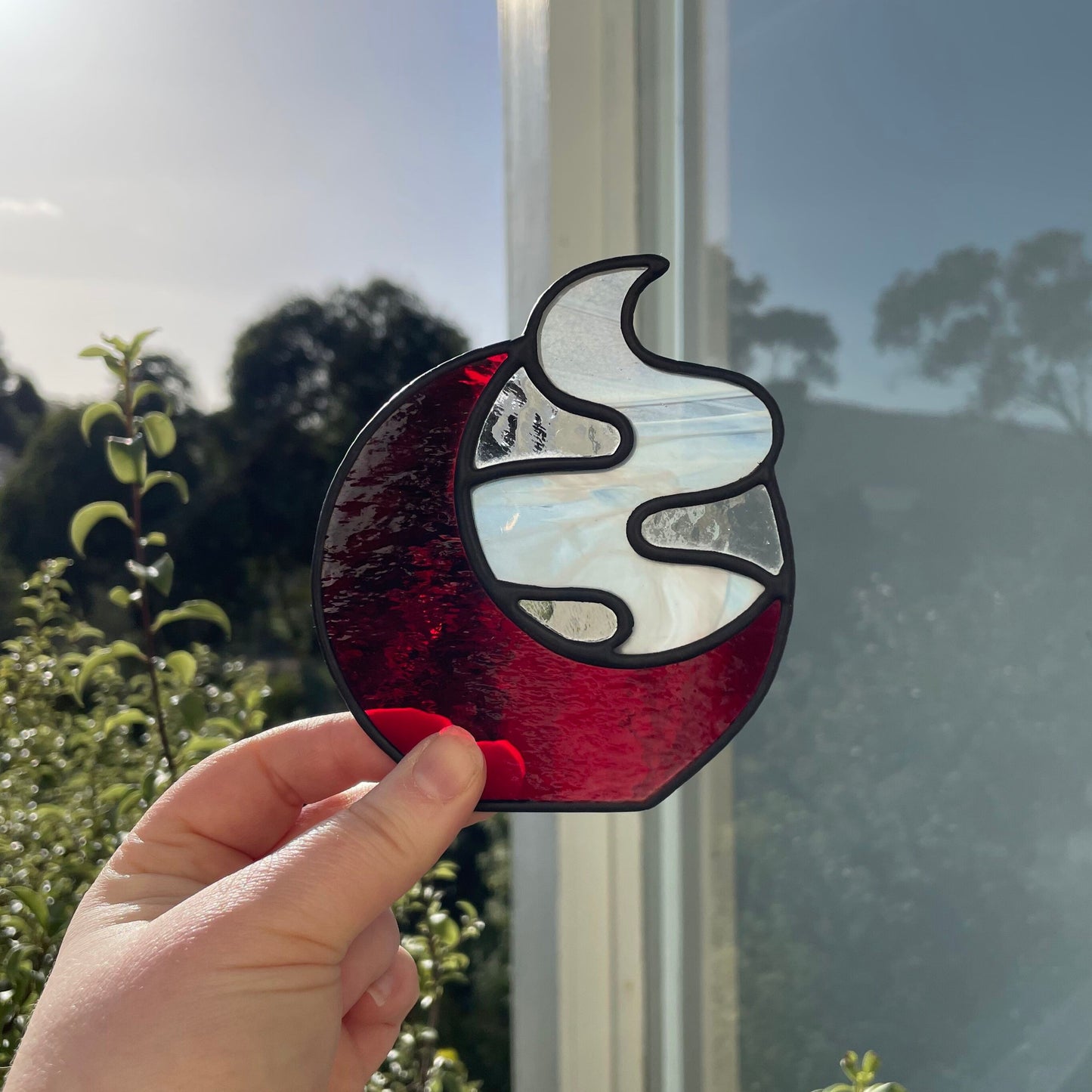 Smokey Night Tea Light - Red Moon