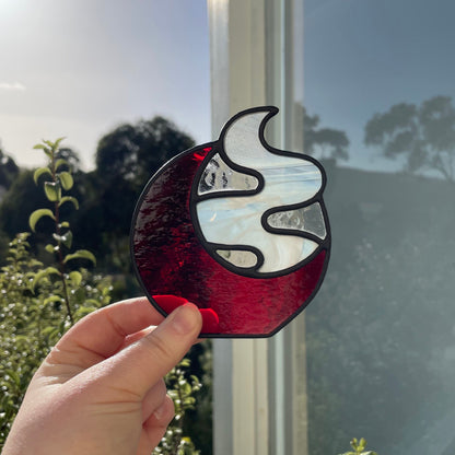 Smokey Night Tea Light - Red Moon