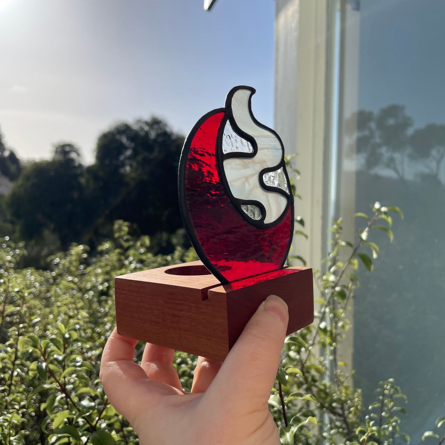 Smokey Night Tea Light - Red Moon