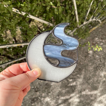 Smokey Night Tea Light - Silvery Moon